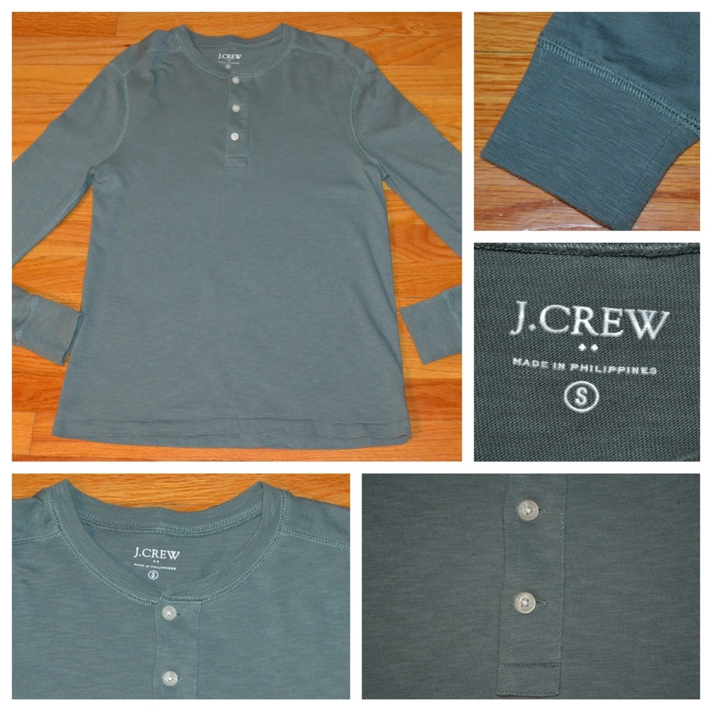 Men’s J Crew long-sleeve henley tee, size S